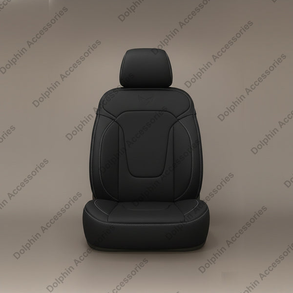 Dolphin Seat Cover Org Black Seat  Cover With White Threading