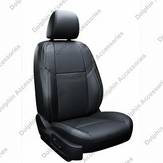 Dolphin Seat Cover Org Black Seat Cover With Beige Threading
