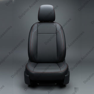 Dolphin Seat Cover Org Black Seat Cover With Red Threading  
