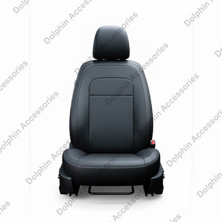 Dolphin Seat Cover Org Black Seat Cover With Silver White Threading