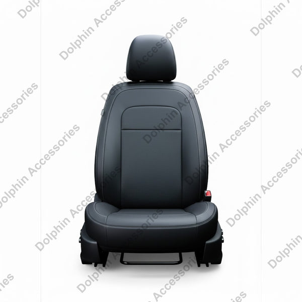 Dolphin Seat Cover Org Black Seat Cover With Silver White Threading