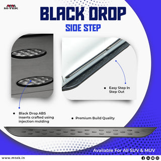 M-TEK BLACK DROP SIDE STEP FRAME WITH BKT : HECTOR