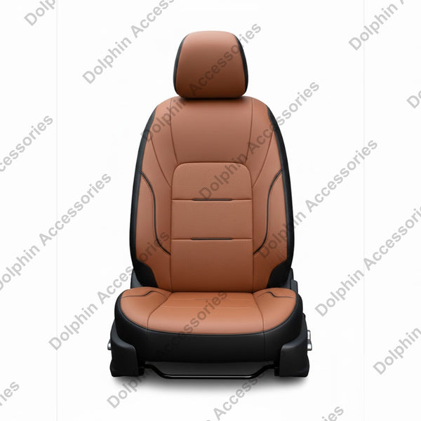 Dolphin Seat Cover Punch Black / Tan  Seat Cover With Black Piping
