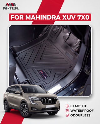 M-tek TPE Luxurious Life Long Mat for Mahindra XUV 7XO | Waterproof & Anti-Skid Car Floor Mats