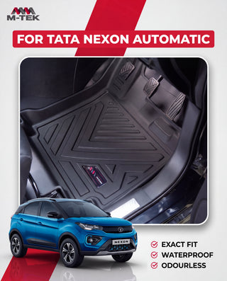 M-tek TPE Luxurious Life Long Mat for Tata Nexon 2022 AT | Waterproof & Anti-Skid Car Floor Mats