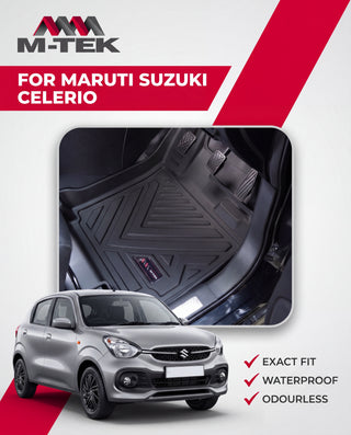 M-tek TPE Luxurious Life Long Mat for Maruti Suzuki Celerio | Waterproof & Anti-Skid Car Floor Mats