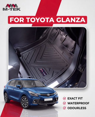 M-tek TPE Luxurious Life Long Mat for Toyota Glanza 2022 | Waterproof & Anti-Skid Car Floor Mats
