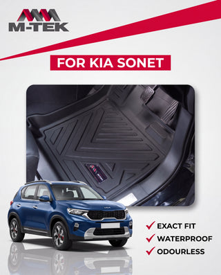 M-tek TPE Luxurious Life Long Mat for Kia Sonet 2022 | Waterproof & Anti-Skid Car Floor Mats