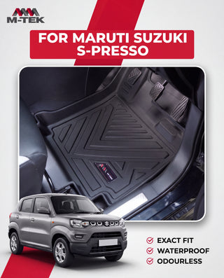 M-tek TPE Luxurious Life Long Mat for Maruti Suzuki S-Presso | Waterproof & Anti-Skid Car Floor Mats
