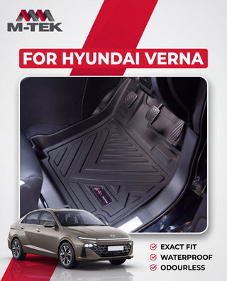M-tek TPE Luxurious Life Long Mat for Hyundai Verna | Waterproof & Anti-Skid Car Floor Mats