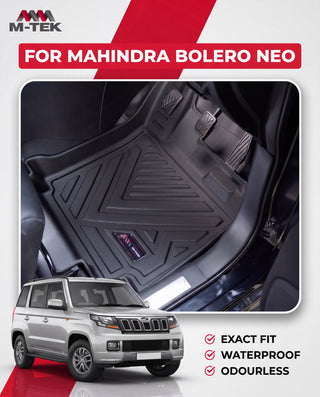 M-tek TPE Luxurious Life Long Mat for Mahindra Bolero Neo | Waterproof & Anti-Skid Car Floor Mats