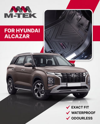 M-tek TPE Luxurious Life Long Mat for Hyundai Alcazar | Waterproof & Anti-Skid Car Floor Mats