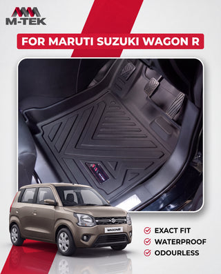 M-tek TPE Luxurious Life Long Mat for Maruti Suzuki Wagon R 2022 | Waterproof & Anti-Skid Car Floor Mats
