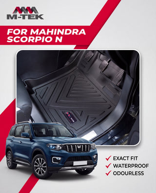 M-tek TPE Luxurious Life Long Mat for Mahindra Scorpio N 2022 | Waterproof & Anti-Skid Car Floor Mats