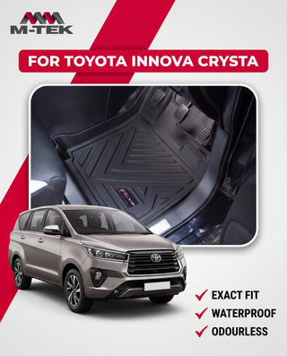 M-tek TPE Luxurious Life Long Mat for Toyota Innova Crysta | Waterproof & Anti-Skid Car Floor Mats