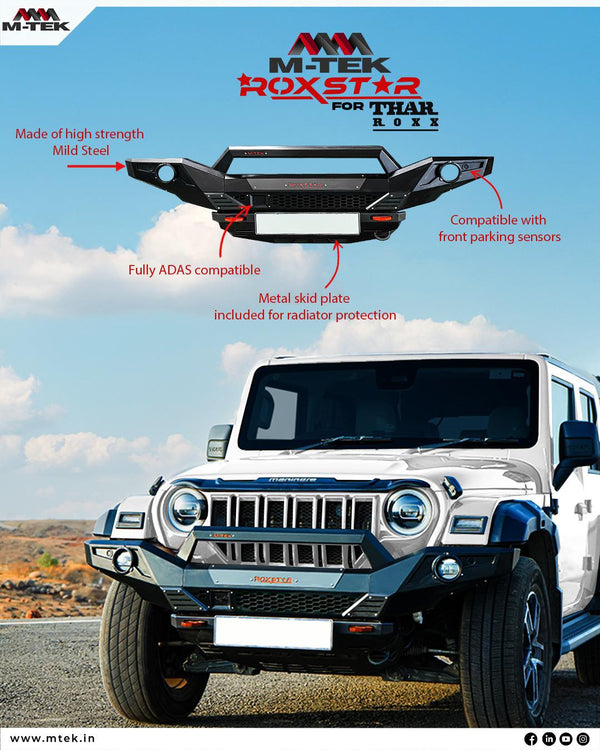 M-TEK FRONTAL ROXSTAR BULLBAR PROTECTION Thar 3 Door Rox Star