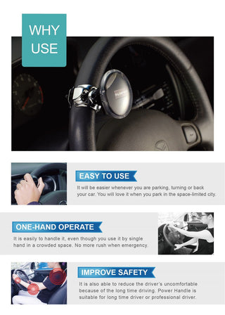 HYPERSONIC Car Power Handle Steering Wheel Knob Spinner HP3489