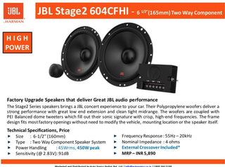 JBL Stage 2604CFHI Car Component Speakers