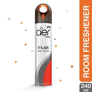 Godrej Aer Spray, Home & Office Air Freshener Musk After Smoke 240ml