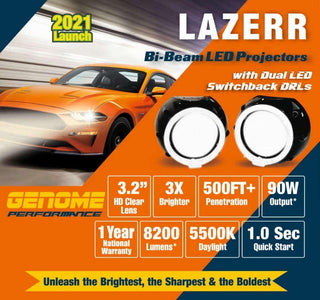Lazerr Bi-Beam LED Projector Kit Black ( with indicator)