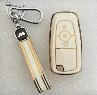 MOGATO KEY COVER WITH KEY CHAIN FORD-1 WHITE